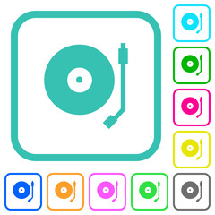 Poster - Turntable vivid colored flat icons