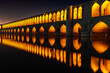 Iran. Isfahan. Allahverdi Khan Bridge by night (also known as Si-o-se-pol - bridge of 