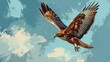 An eagle flies in search of prey AI generated image
