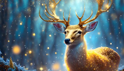 Wall Mural - deer in the forest