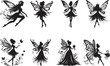 Fairy Silhouettes Magical Fairy EPS Vector Fairy Clipart	
