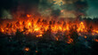 Global catastrophe: forest fires engulf landscapes, leaving devastation in their wake.