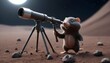 A Mole With A Telescope Exploring The Surface Worl Upscaled 5