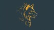Fenrir Viking wolf emblem depicts the mythical god in minimalist style illustration