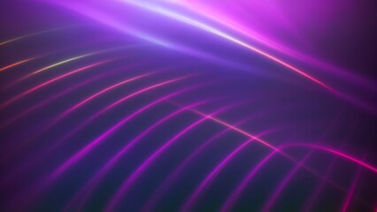 Wall Mural - brilliant purple and blue light paths glowing against a dark particle-speckled background