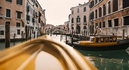 Sticker - Taxi boat in Venice.