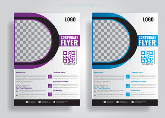 Wall Mural - Corporate Flyer Design, Business Marketing leaflet template, Business Flyer Corporate Flyer Template Geometric shape Flyer Circle Abstract Colorful concepts. product promotional ads.