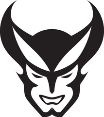 Wall Mural - DemonDuality Vector Logo Design for Phantom Mask KabukiKokoro Black Emblem of Mysterious Presence