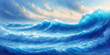 Serenade of the seas: an artistic interpretation of ocean waves mingling with the brooding clouds above