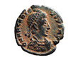 Ancient Roman bronze coin of Emperor Arcadius, 395-401 AD. Follis
