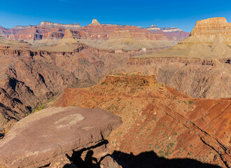 Wall Mural - Hikers Descending The South Kaibab Trail Below Sumner Butte, Grand Canyon National Park, Arizona, USA