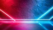 neon light on concrete wall texture background lighting effect blue and red neon background for product display banner or mockup
