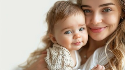 mother and baby isolated on transparent background