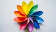 single colorful flower rainbow watercolor flower on white background floral decor for greeting birthday card decor wedding invitation decoration flower in lgbt colors