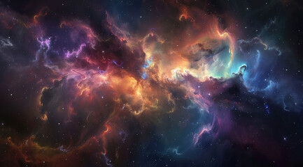 Wall Mural - colorful space nebula full of stars and gas