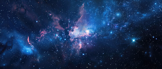 Wall Mural - Galactic clouds and stars in a dark universe