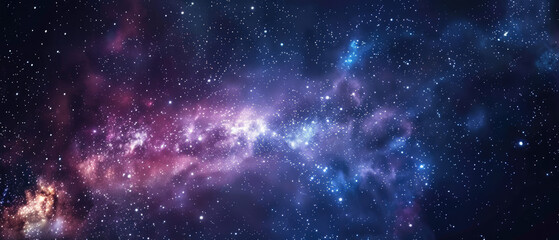 Wall Mural - Star cluster and cosmic dust in purple hues