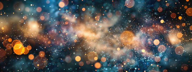 Wall Mural - Cosmic abstract with bokeh lights effect