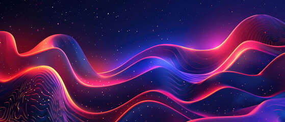 Wall Mural - background of vibrant abstract energy flow in neon colors