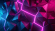 3d polygon texture,glow neon line around,glitter effect,vibrant color