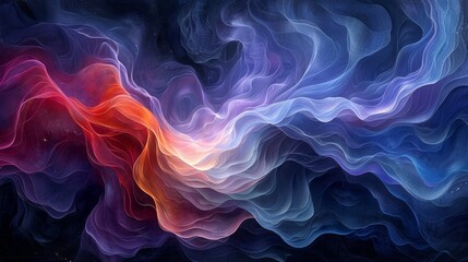 Wall Mural - Colorful abstract smoke waves