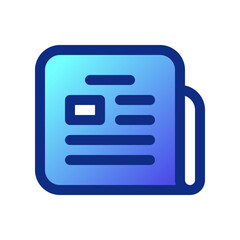 Wall Mural - Vector newspaper newsletter icon. Black, white background. Perfect for app and web interfaces, infographics, presentations, marketing, etc.