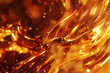 Fiery abstract background with metallic elements and 3D effects