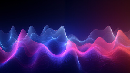 Wall Mural - Dynamic Abstract Energy Waves in Blue and Pink