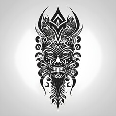 Ornamental ethnic tattoo design on white background