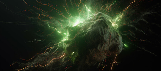 Wall Mural - electric lightning explosion energy stone ball 33