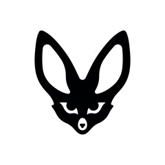 Black side silhouette of a rabbit icon