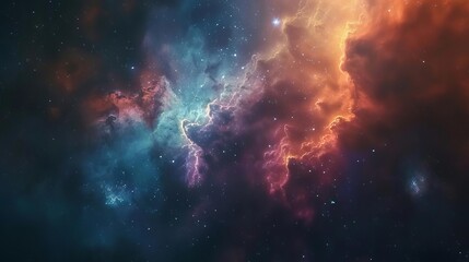 Wall Mural - colorful nebula cloud in deep space with stars and galaxies in the vast universe