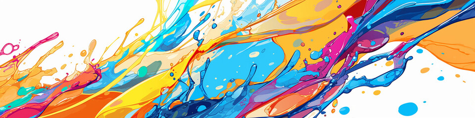 AI art, colorful water splash animation background