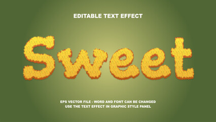 Editable Text Effect Sweet 3D Vector Template