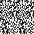 Seamless Ikat Pattern. Abstract black and white background for textile design, wallpaper, surface textures. ATLAS ADRAS ABAYAS