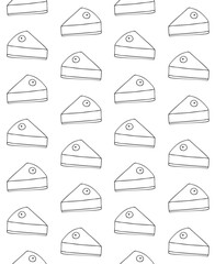 Sticker - Vector seamless pattern of hand drawn doodle sketch outline cheese cake isolated on white background