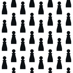 Wall Mural - Vector seamless pattern of flat chess figure silhouette isolated on white background