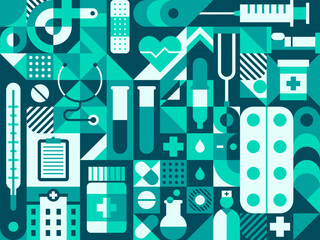medicine or pharmacy abstract geometric pattern. corporate identity geometrical shape background or 