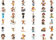 © fotogurme - Collection of diverse cartoon characters in various professions and hobbies, isolated on white background, ideal for children's educational materials and designs with space for text