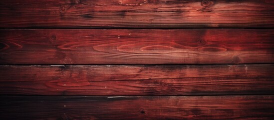 Sticker - A close up of a wooden wall with red paint