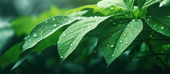 Poster - A plant with water droplets