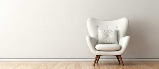 Wall Mural - A white chair with a cushion on it