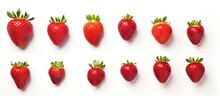 Group Of Ripe Strawberries On White Background