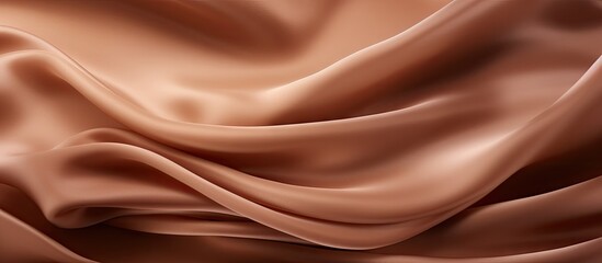 Wall Mural - Sumptuous Chocolate Silk Fabric Background with Elegant Drape and Luxurious Texture