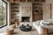 Rustic living room. French country, farmhouse, Provence modern living room interior design