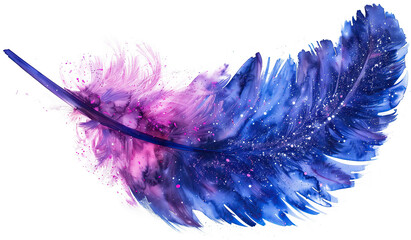 Wall Mural - Pink and dark blue space ostrich feather