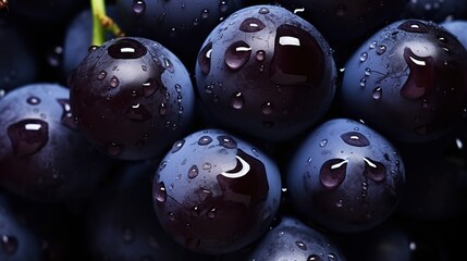 Sticker - close up of grapes with water drops