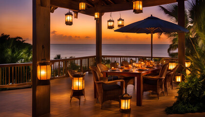 Wall Mural - restaurant on the beach