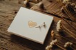 Minimalist design with a simple gold foil heart of wedding card