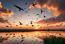 Birds On Sunset